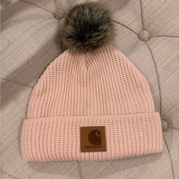 Carhartt Accessories - Carhartt Blush Knit Beanie with Pom
